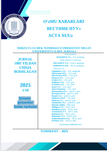 O‘zMU XABARLARI  ВЕСТНИК НУУз  ACTA NUUz