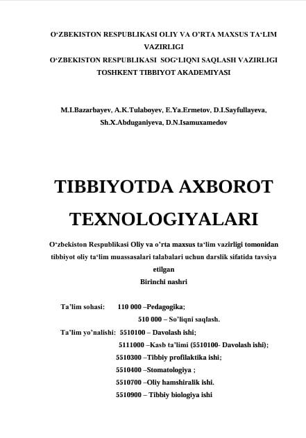 TIBBIYOTDA AXBOROT   TEXNOLOGIYALARI